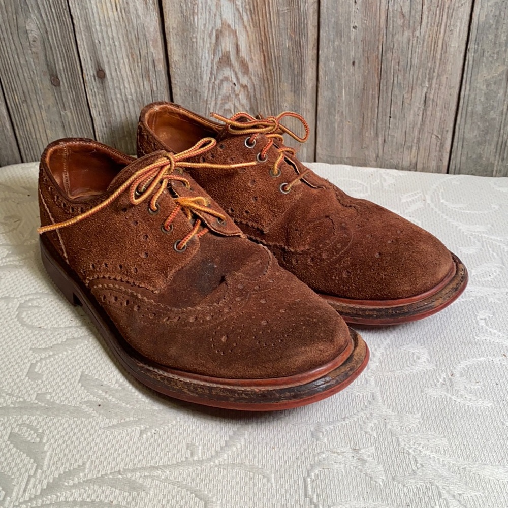 Mark McNairy brown suede leather wingtip Oxford shoes